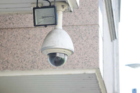 camera of surveillance in the streetの写真素材