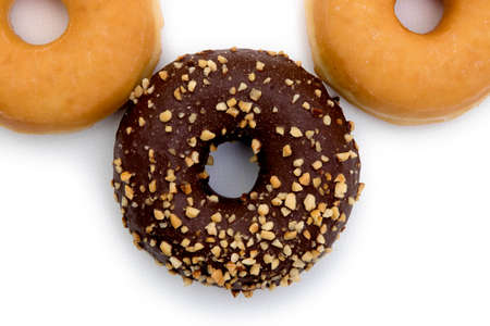 donuts isolated on white backgroundの写真素材