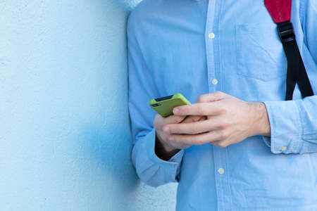 hands the phone mobile, closeup