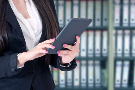 business woman with the tablet in your hands