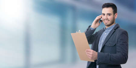 businessman talking on mobile phone