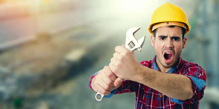 construction worker the screaming toolsの写真素材