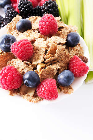 healthy diet of cereals and fruits of the forest