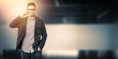 businessman with mobile phoneの写真素材