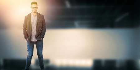 businessman on background