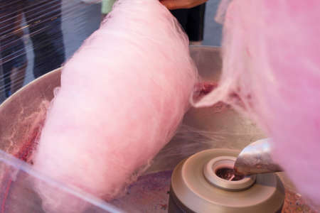 since making the cotton candyの写真素材