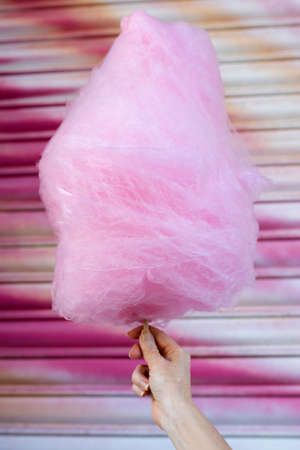 cotton candy with background of the festivalの写真素材