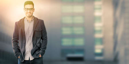 businessman on backgroundの写真素材