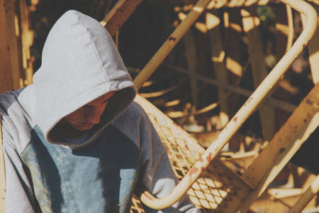 young's casual style to the mobile phoneの写真素材