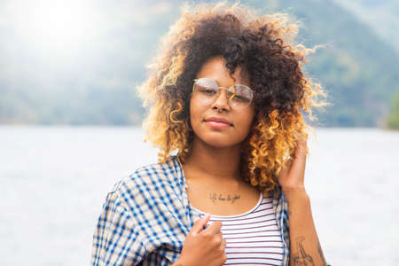 girl outdoors smiling