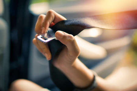 seatbelt in the carの写真素材