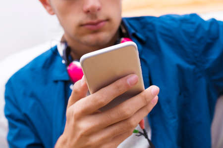 young teenager with mobile phone