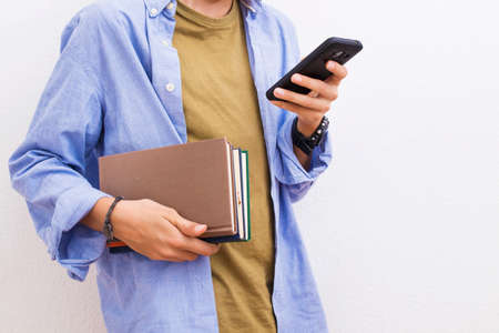 young teenager student with books