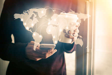 concept of telephony and digital networksの写真素材