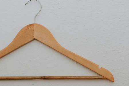 wooden clothes hangerの写真素材