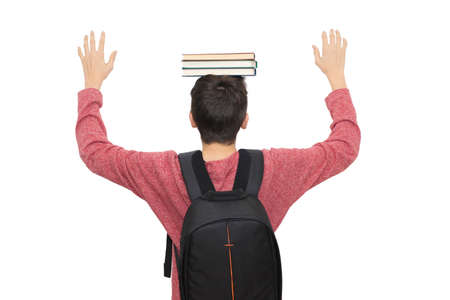 teenage student with the bookの写真素材