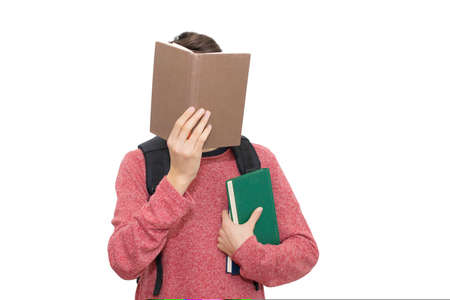 teenage student with the book