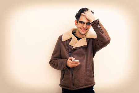 young or adult isolated in white background, portraits and expressionsの写真素材