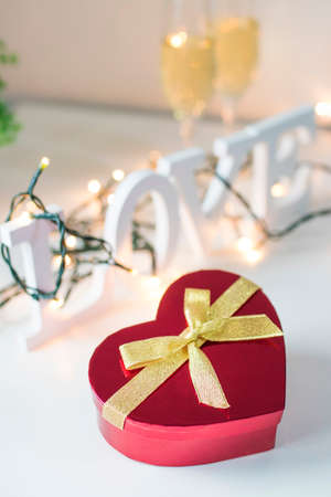 valentine's day heart shaped gift boxの写真素材