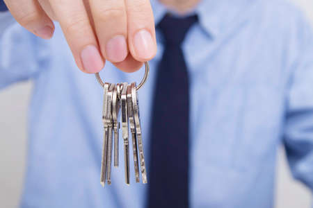close-up of the hand with the house keys