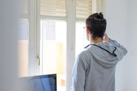 young to fashion with mobile phoneの写真素材