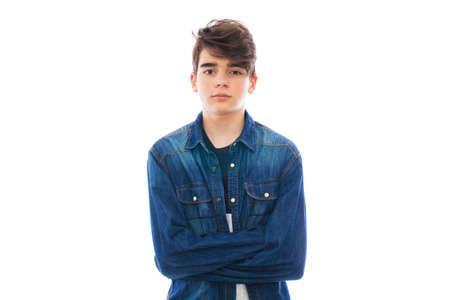 young teenager isolated in white background