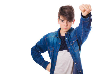 young teenager isolated in white background