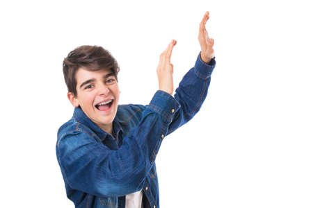 young or teen isolated in white backgroundの写真素材