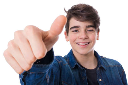 young or teen isolated in white background