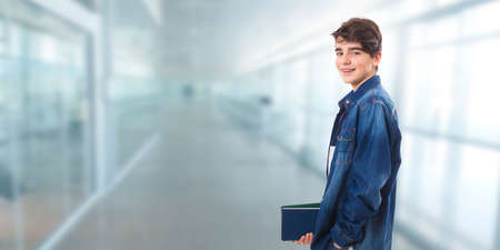teenage student with books