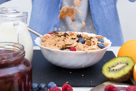full and balanced food or breakfast, nutrition and health