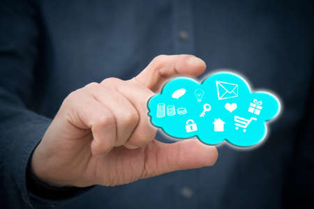hand with cloud