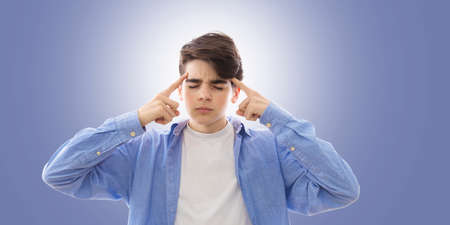 portrait of young with expression concentration