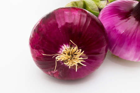 onions isolated in white backgroundの写真素材