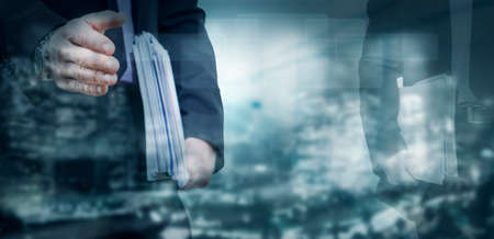 people and business situations, business concept and contractの写真素材