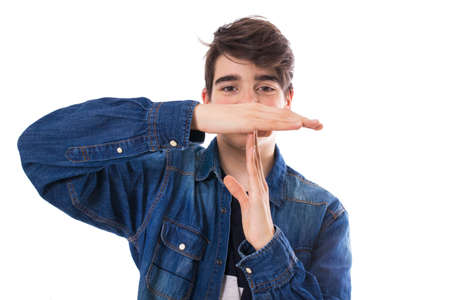 teenager with dead time expression or rest