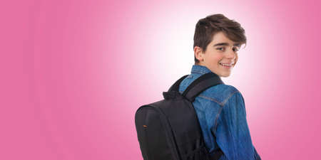 student with books isolated, back to school