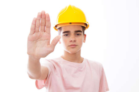 young teenage student to fashion isolatedの写真素材