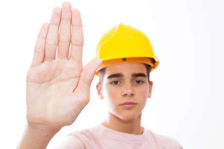 young teenage student to fashion isolatedの写真素材