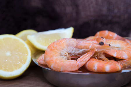 fresh prawns prepared, seafoodの写真素材