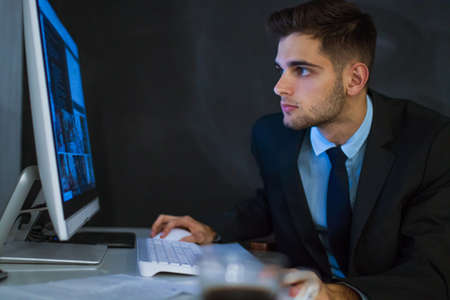 business man working on the computerの写真素材