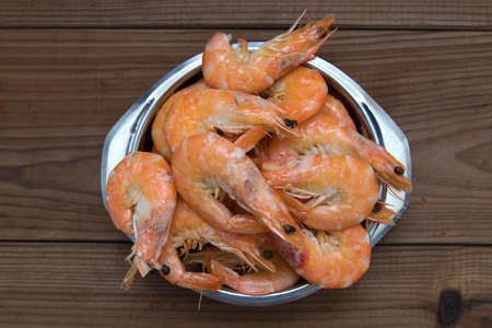 fresh prawns prepared, seafoodの写真素材