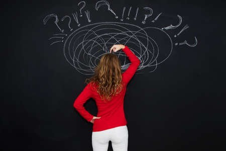 woman with the concept of stress, problems or confusion