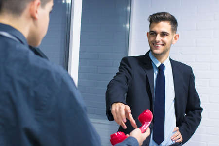 business man with the phoneの写真素材