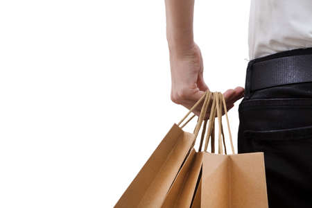 hand with shopping bags