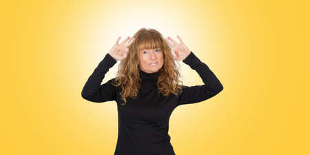 isolated adult woman with expressions