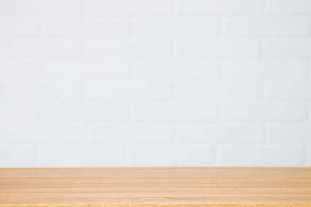 abstract natural wood background and white brick wall