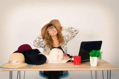 woman working in the fashion workshopの写真素材