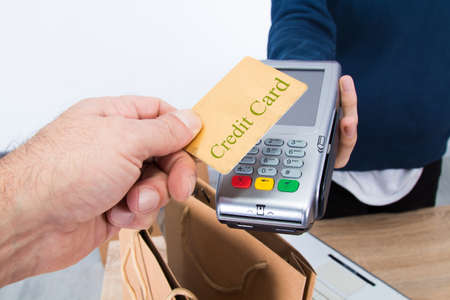 buying and paying with credit card, electronic paymentの写真素材