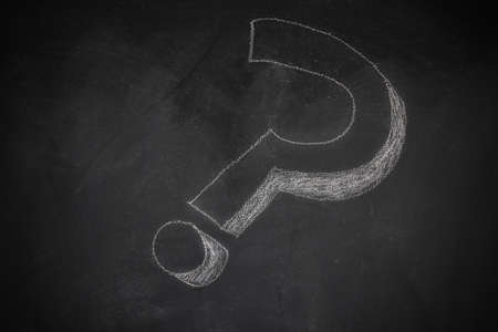 question mark on the blackboardの写真素材